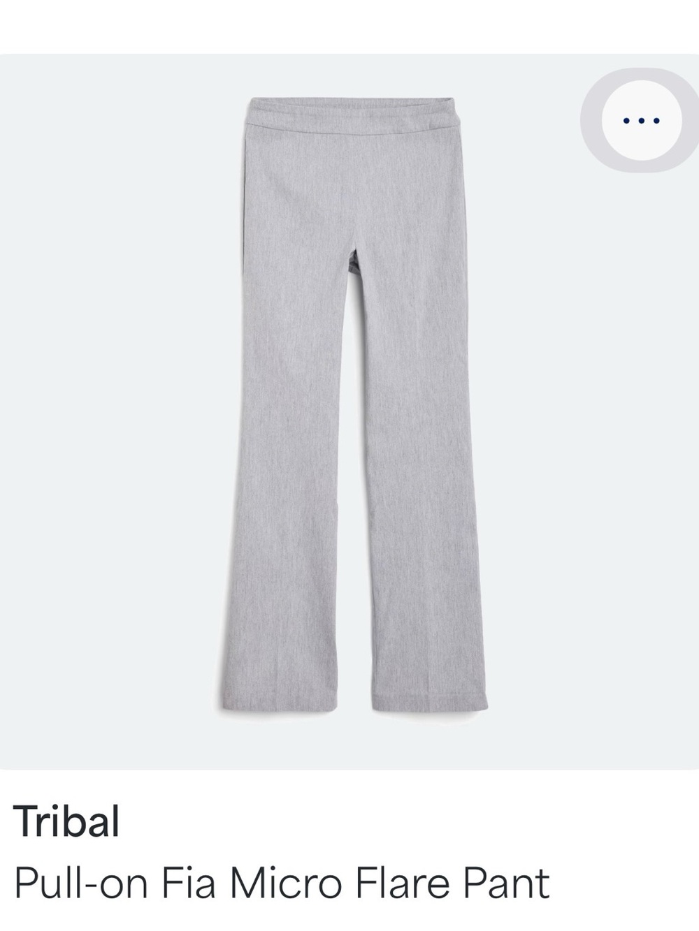 Tribal Light Gray Pull-On Micro Flare Pants